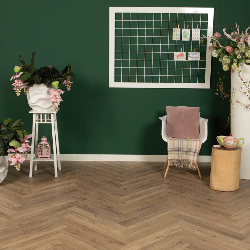 Ambitieus Trendy Kaneel Visgraat | Douwes Dekker | Click PVC Rigid per m2