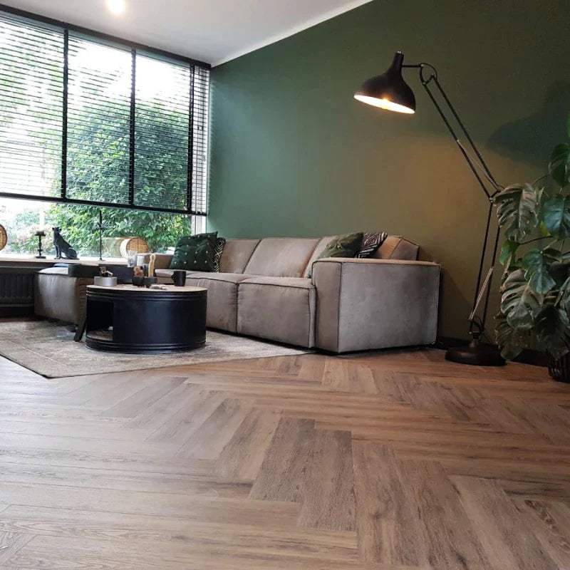 Ambitieus Trendy Caramel Visgraat | Douwes Dekker | Click PVC Rigid per m2