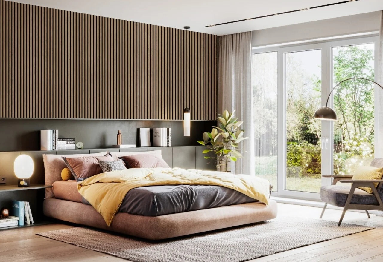 EXPLORE OLIED EIKEN akoestische wand panelen lattenwand met Vilt 52x26