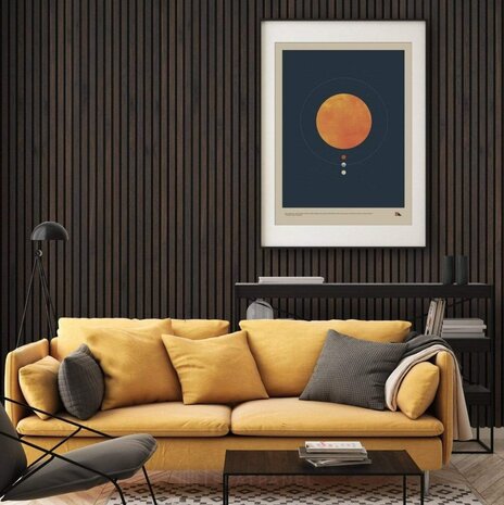 EXPLORE SMOKED oak akoestische wand panelen lattenwand met Vilt 52x260