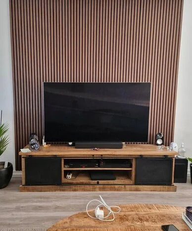 GEROOKT Eiken akoestische wand panelen 60x280 cm