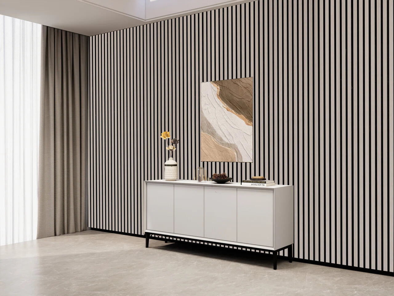 ZILVER Eiken akoestische wand panelen 60x280 cm