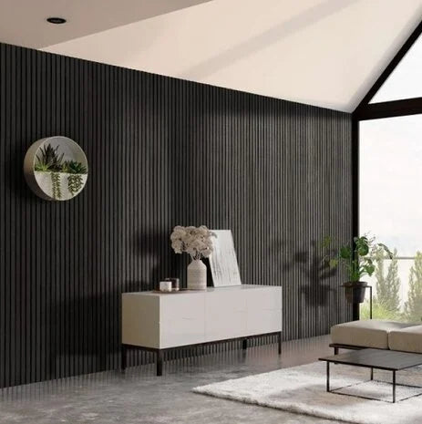 ZWART Eiken akoestische wand panelen 60x280 cm
